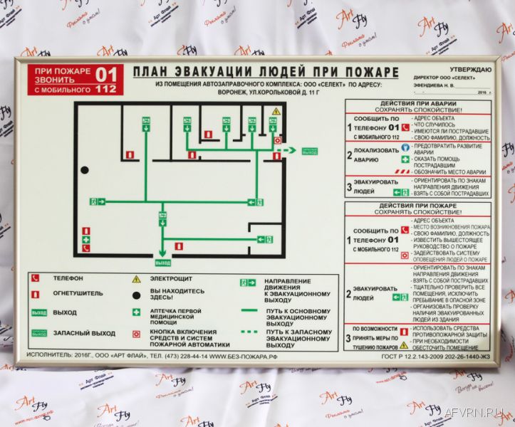 Разработка плана эвакуации гост